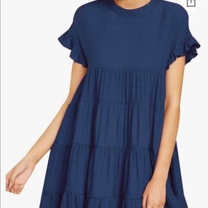 Women's Ruffles Boho Solid Babydoll T-Shirt Dress